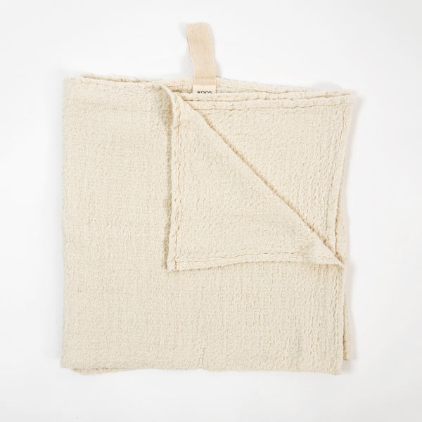 Stort hørhåndklæde hvid struktur, 80×148 cm – KOOSdisain – Norvi