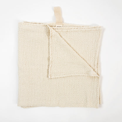 Stort hørhåndklæde hvid struktur, 80×148 cm – KOOSdisain – Norvi