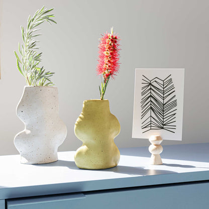 Fluxo keramikvase Medium, hvid – 5mm Paper – billede 3